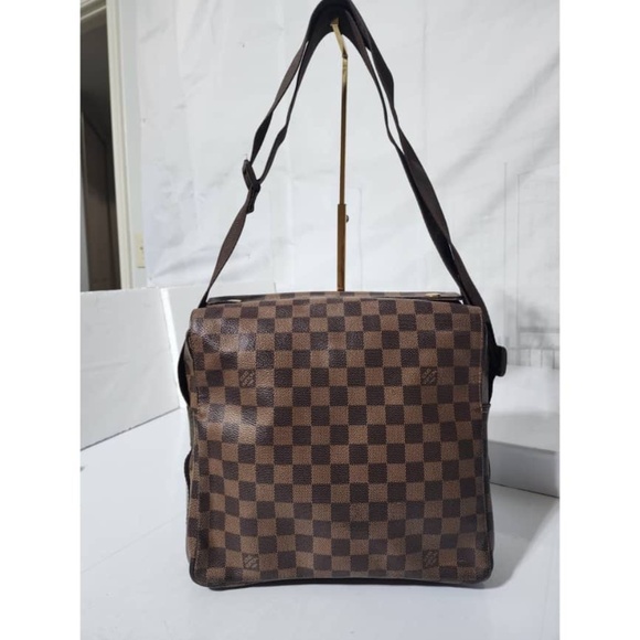 Authentic Louis Vuitton Damier Ebene Canvas Naviglio Bag Brown - Picture 1 of 16